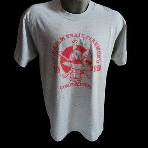 Large T-shirt Single Stitch Vintage 90's Chisholm Trail Firemens Competition